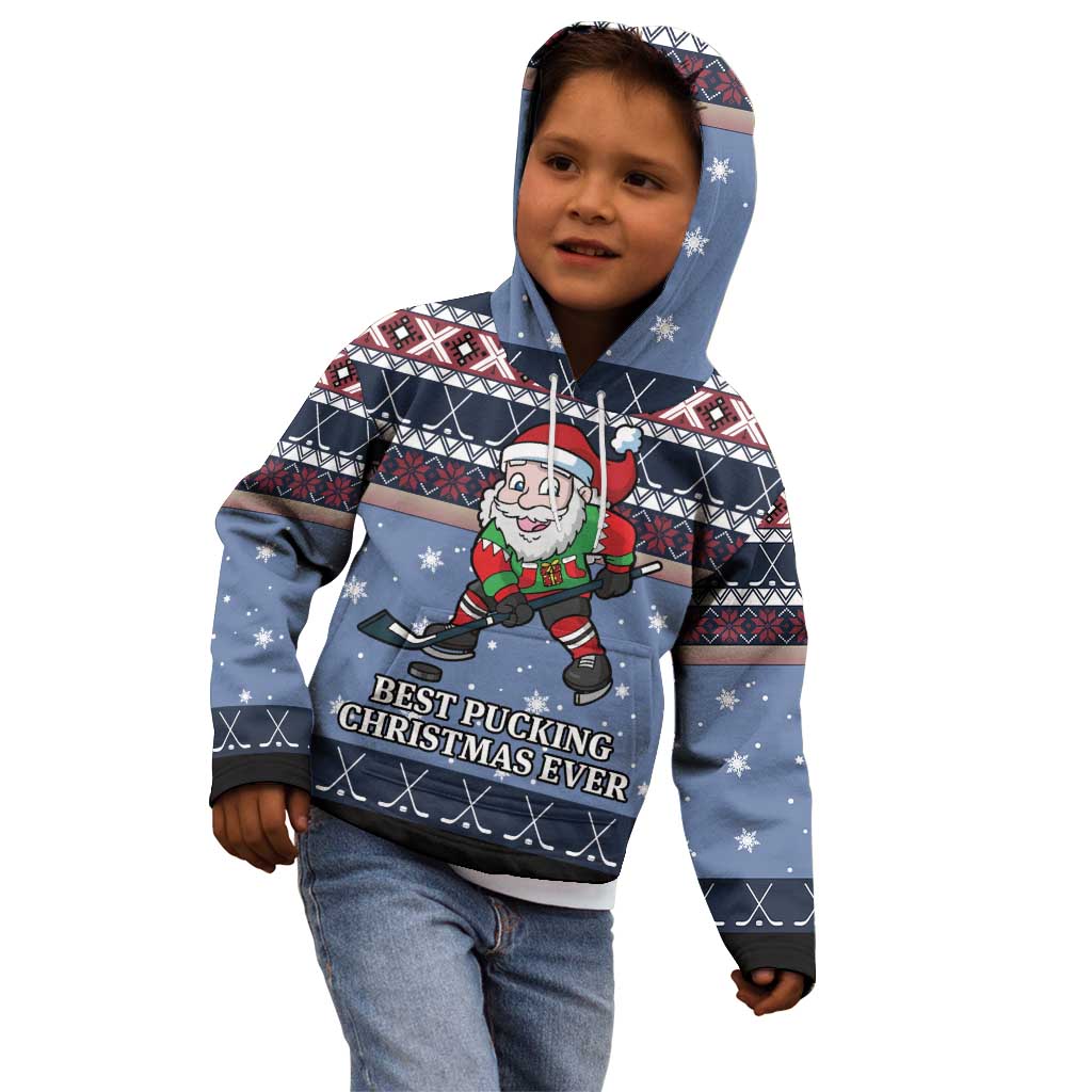 Santa Hockey Best Pucking Christmas Kid Hoodie DT04 - Wonder Print Shop