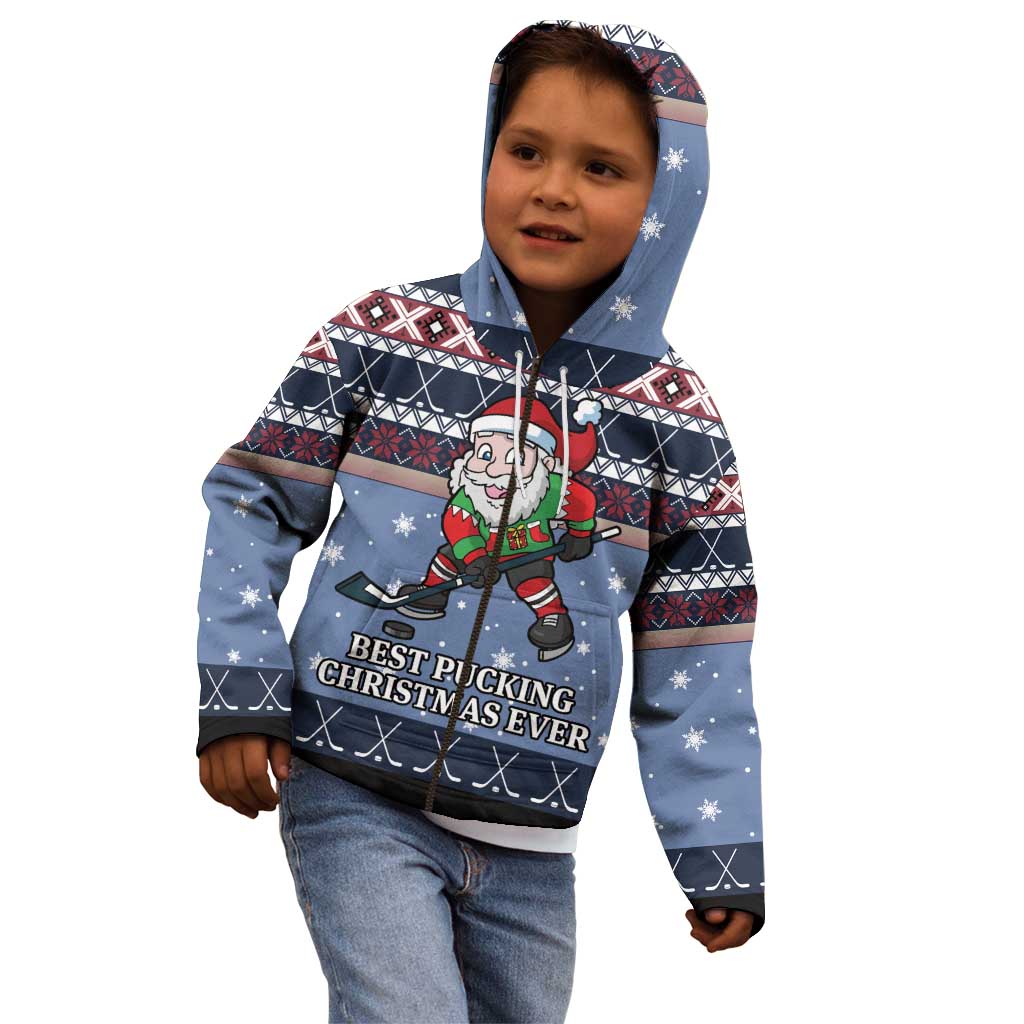 Santa Hockey Best Pucking Christmas Kid Hoodie DT04 - Wonder Print Shop