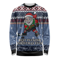 Santa Hockey Best Pucking Christmas Long Sleeve Shirt DT04 - Wonder Print Shop