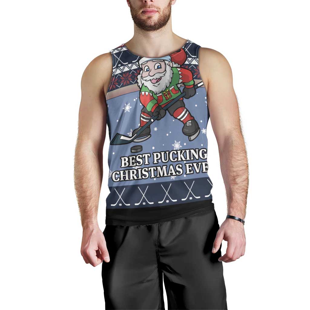 Santa Hockey Best Pucking Christmas Men Tank Top DT04 - Wonder Print Shop