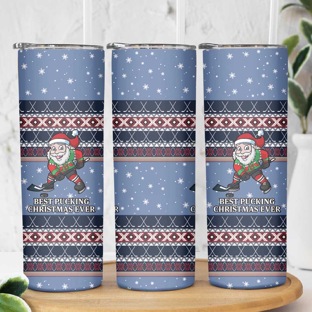 Santa Hockey Best Pucking Christmas Skinny Tumbler DT04 - Wonder Print Shop