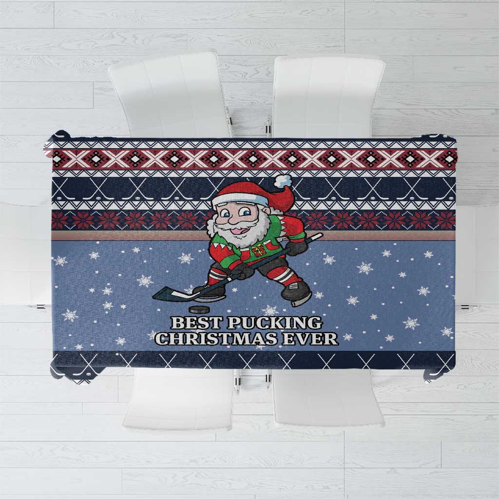 Santa Hockey Best Pucking Christmas Tablecloth DT04 - Wonder Print Shop