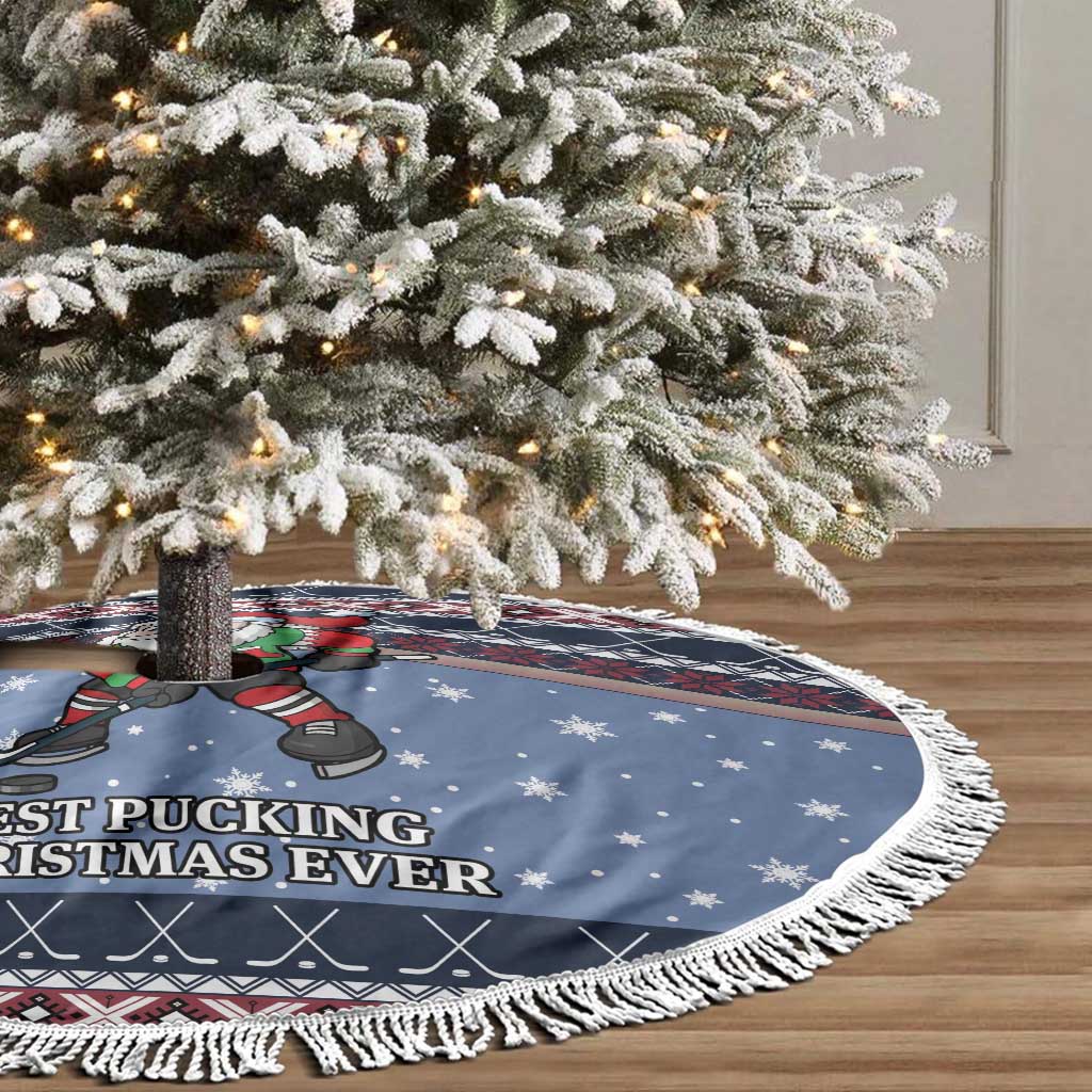 Santa Hockey Best Pucking Christmas Tree Skirt DT04 - Wonder Print Shop