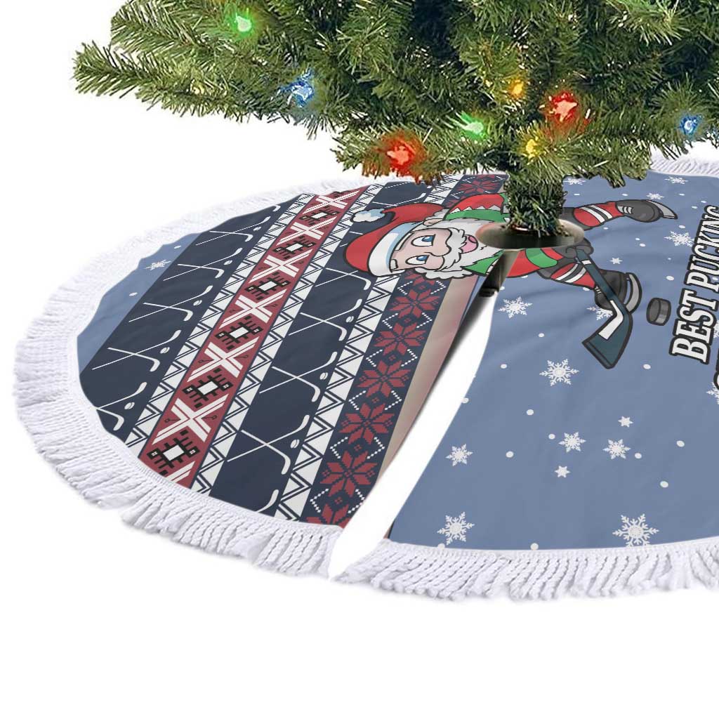 Santa Hockey Best Pucking Christmas Tree Skirt DT04 - Wonder Print Shop