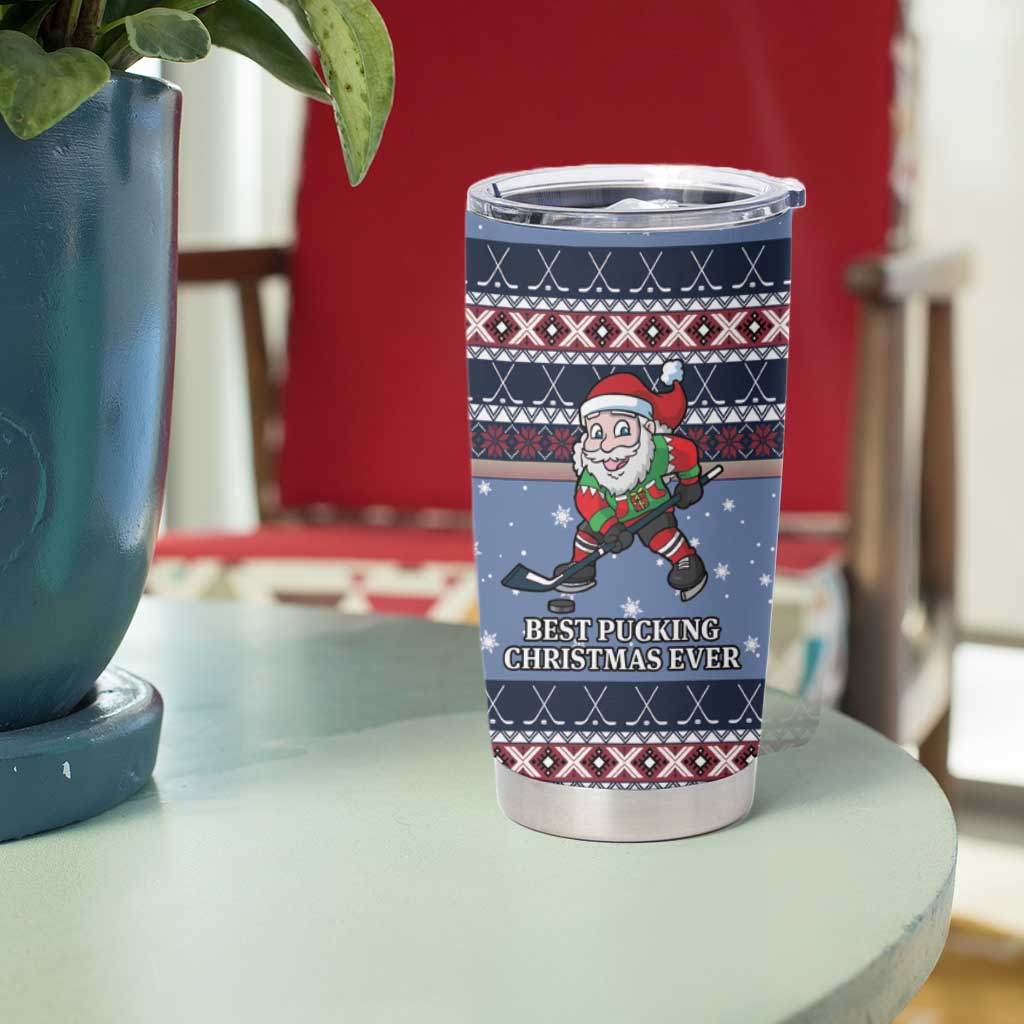 Santa Hockey Best Pucking Christmas Tumbler Cup DT04 - Wonder Print Shop