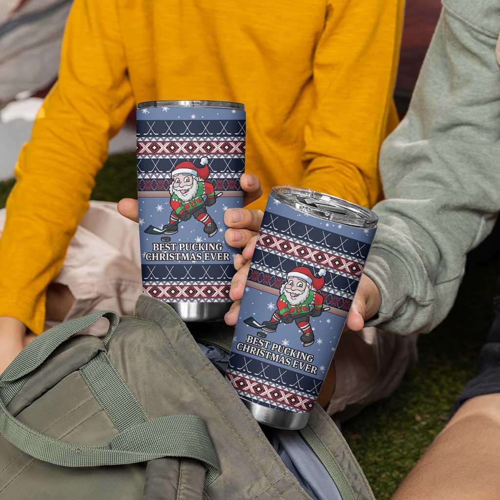 Santa Hockey Best Pucking Christmas Tumbler Cup DT04 - Wonder Print Shop