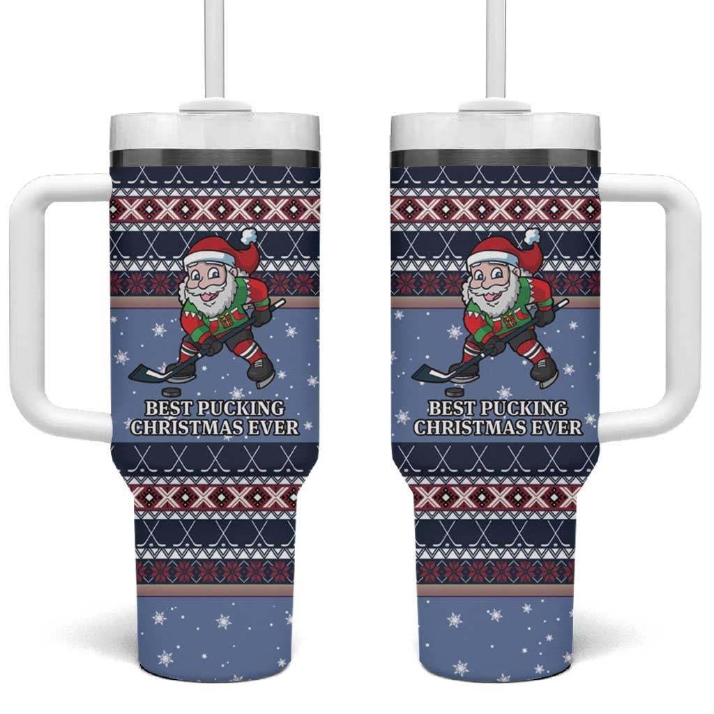Santa Hockey Best Pucking Christmas Tumbler With Handle DT04 - Wonder Print Shop