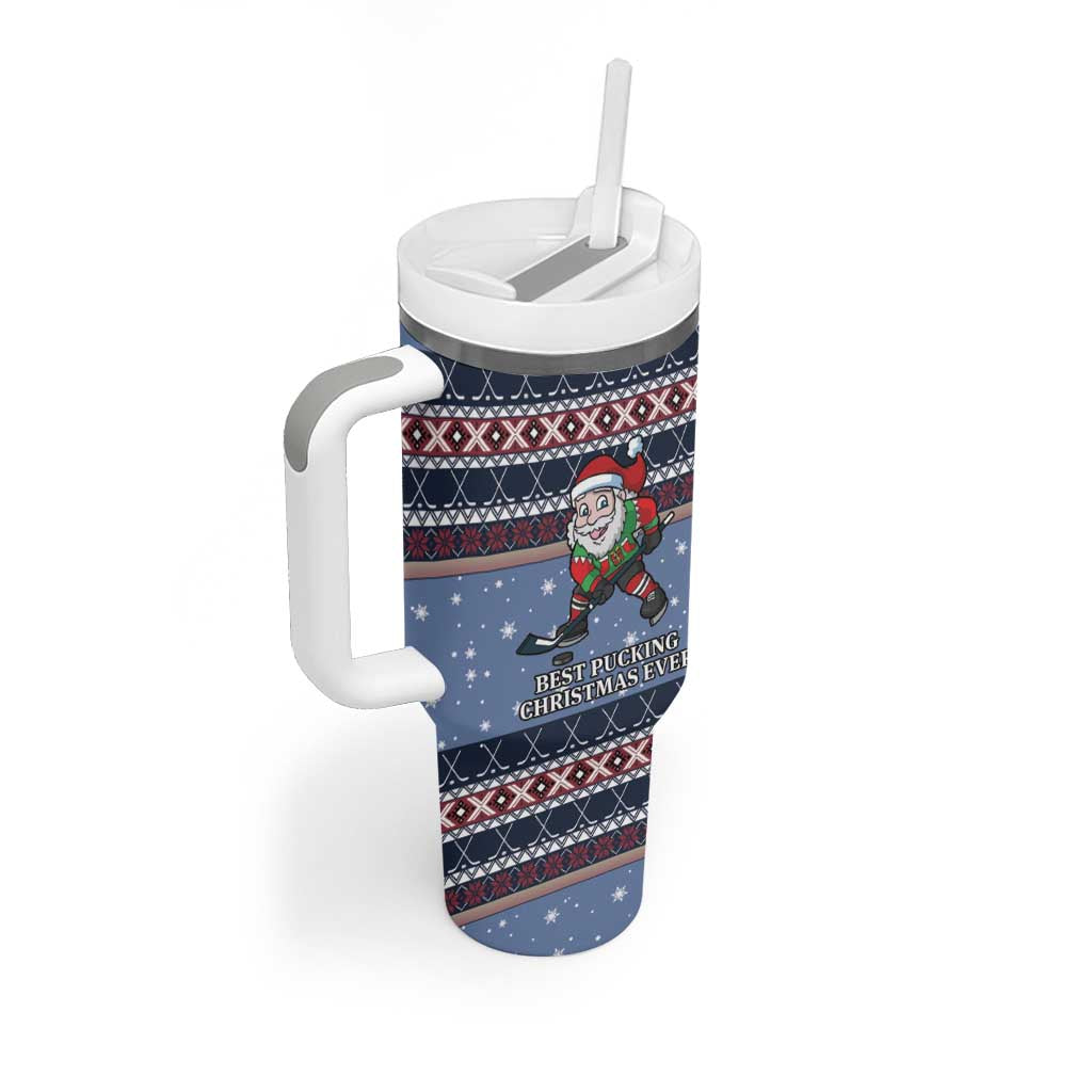 Santa Hockey Best Pucking Christmas Tumbler With Handle DT04 - Wonder Print Shop
