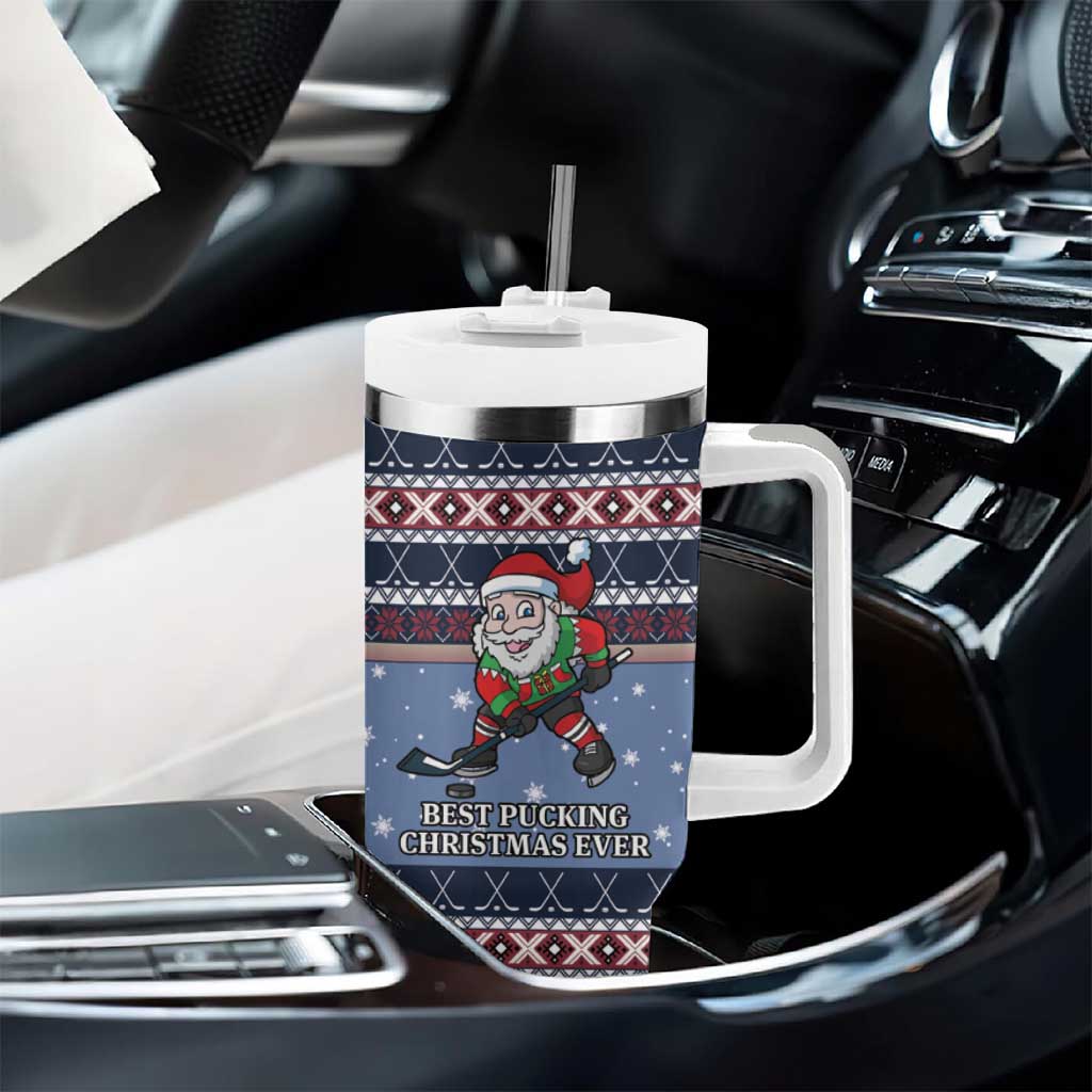 Santa Hockey Best Pucking Christmas Tumbler With Handle DT04 - Wonder Print Shop