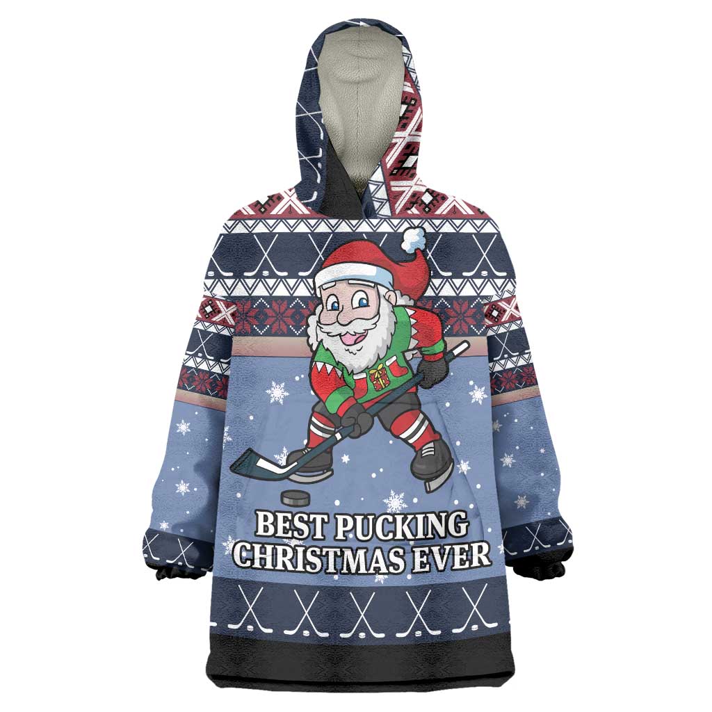 Santa Hockey Best Pucking Christmas Wearable Blanket Hoodie DT04 - Wonder Print Shop
