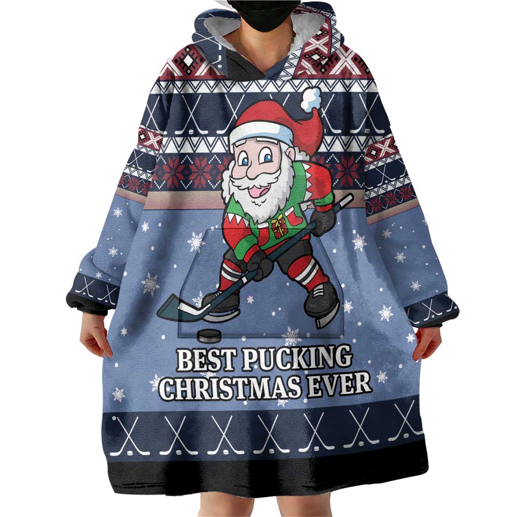 Santa Hockey Best Pucking Christmas Wearable Blanket Hoodie DT04 - Wonder Print Shop
