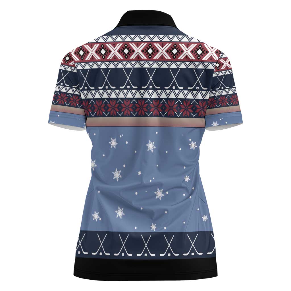Santa Hockey Best Pucking Christmas Women Polo Shirt DT04 - Wonder Print Shop