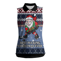 Santa Hockey Best Pucking Christmas Women Sleeveless Polo Shirt DT04 - Wonder Print Shop