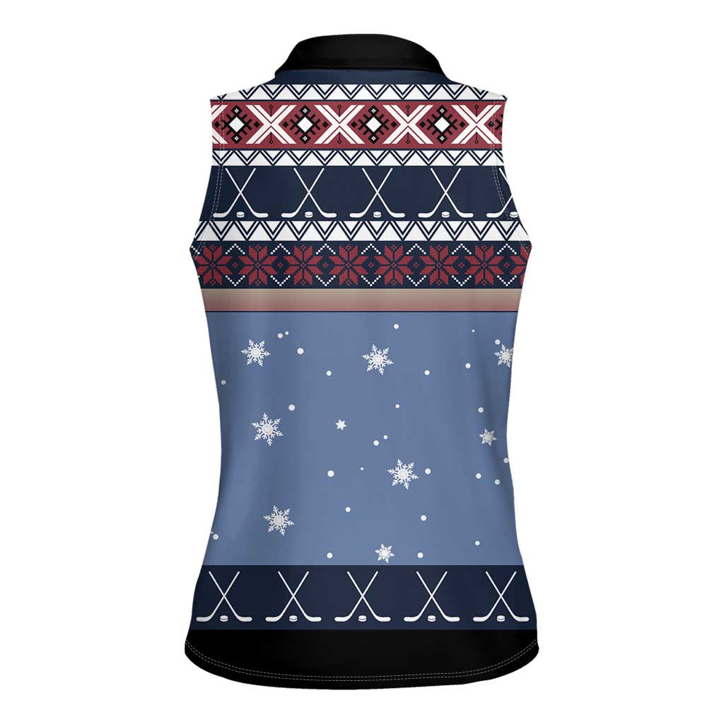 Santa Hockey Best Pucking Christmas Women Sleeveless Polo Shirt DT04 - Wonder Print Shop