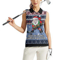Santa Hockey Best Pucking Christmas Women Sleeveless Polo Shirt DT04 - Wonder Print Shop