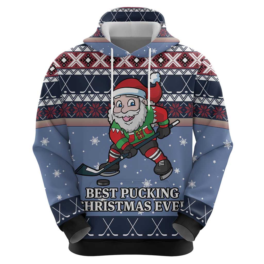 Santa Hockey Best Pucking Christmas Zip Hoodie DT04 - Wonder Print Shop