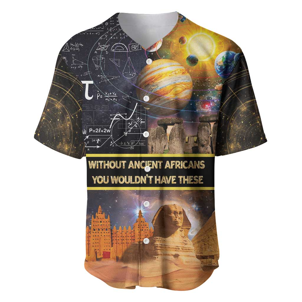 Ancient African Achievements Baseball Jersey Egyptian Pyramids Galaxy