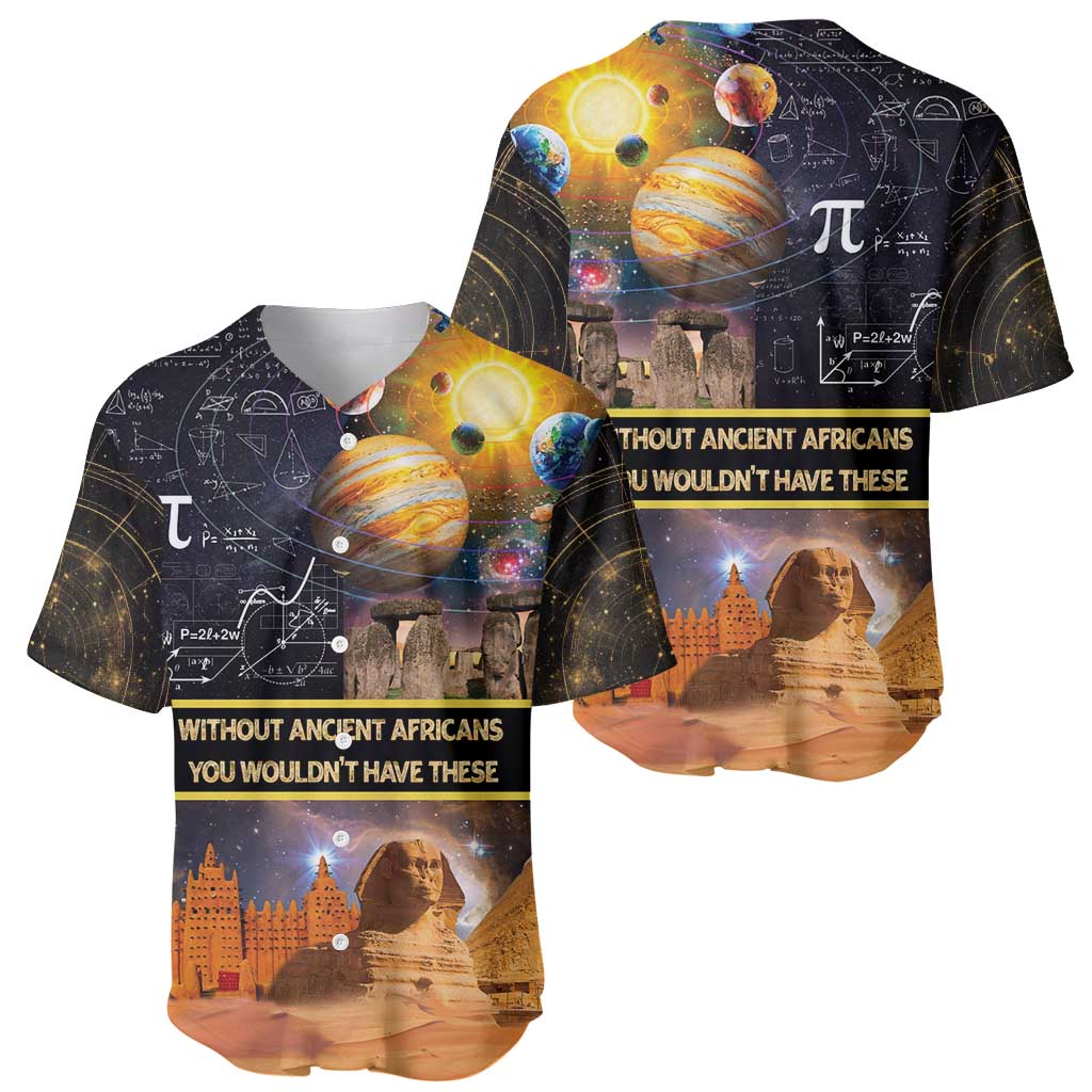 Ancient African Achievements Baseball Jersey Egyptian Pyramids Galaxy