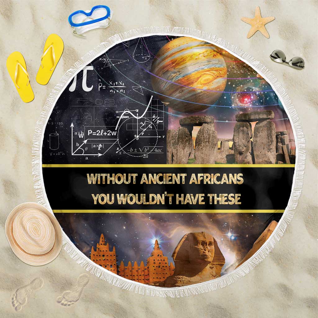 Ancient African Achievements Beach Blanket Egyptian Pyramids Galaxy