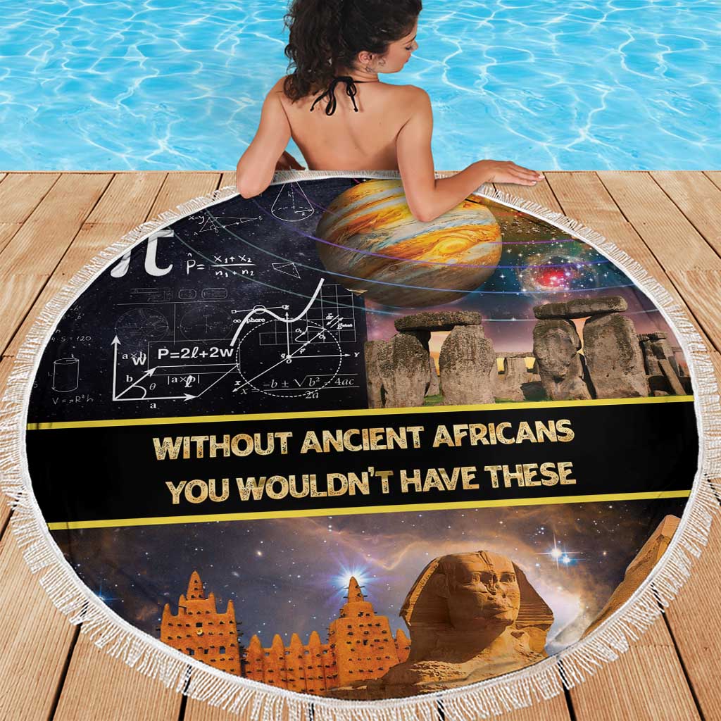 Ancient African Achievements Beach Blanket Egyptian Pyramids Galaxy