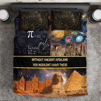 Ancient African Achievements Bedding Set Egyptian Pyramids Galaxy