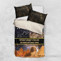 Ancient African Achievements Bedding Set Egyptian Pyramids Galaxy
