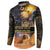 Ancient African Achievements Button Sweatshirt Egyptian Pyramids Galaxy