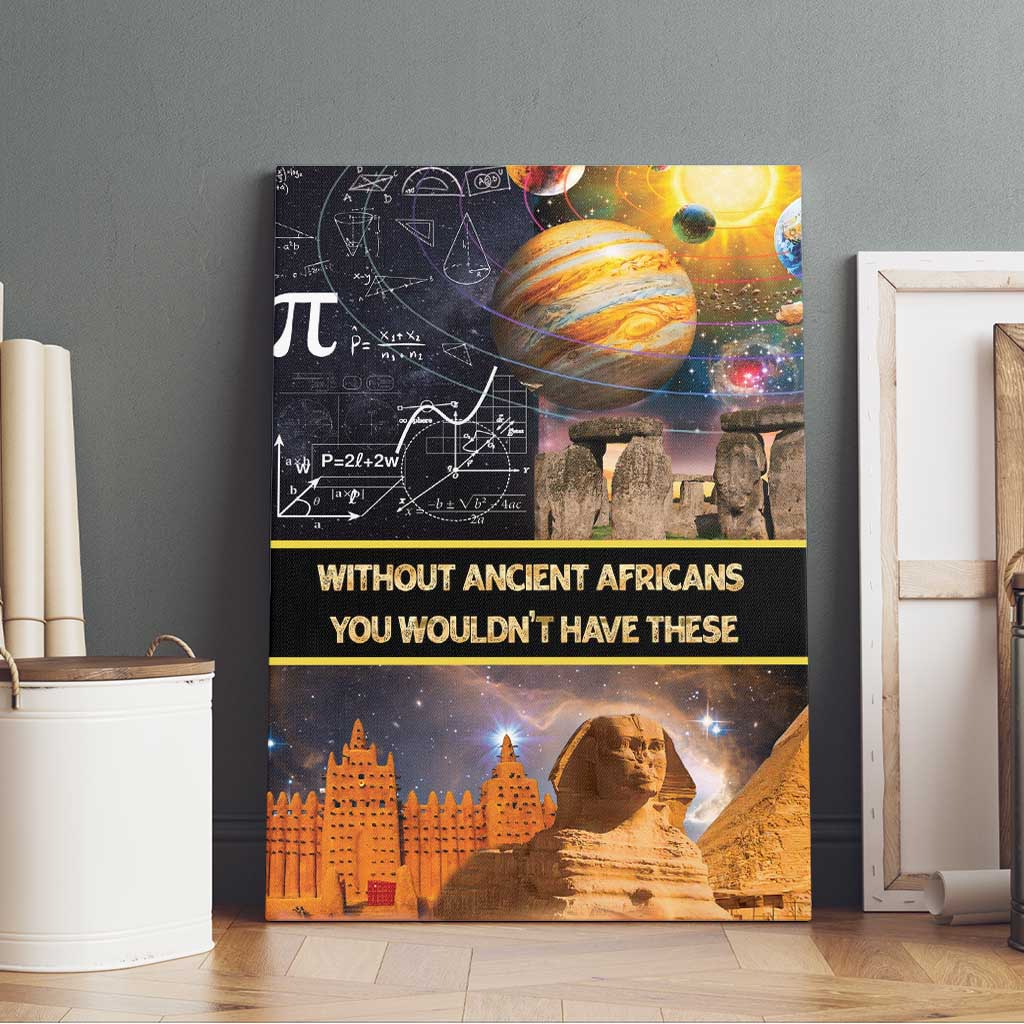 Ancient African Achievements Canvas Wall Art Egyptian Pyramids Galaxy