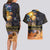 Ancient African Achievements Couples Matching Long Sleeve Bodycon Dress and Hawaiian Shirt Egyptian Pyramids Galaxy