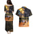 Ancient African Achievements Couples Matching Puletasi and Hawaiian Shirt Egyptian Pyramids Galaxy