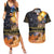 Ancient African Achievements Couples Matching Summer Maxi Dress and Hawaiian Shirt Egyptian Pyramids Galaxy