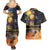 Ancient African Achievements Couples Matching Summer Maxi Dress and Hawaiian Shirt Egyptian Pyramids Galaxy