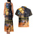 Ancient African Achievements Couples Matching Tank Maxi Dress and Hawaiian Shirt Egyptian Pyramids Galaxy