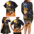 Ancient African Achievements Family Matching Long Sleeve Bodycon Dress and Hawaiian Shirt Egyptian Pyramids Galaxy