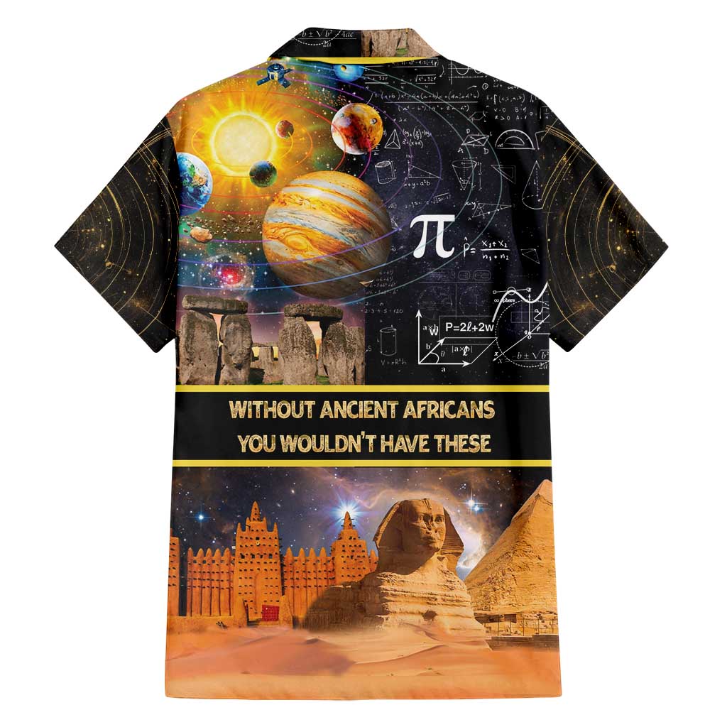 Ancient African Achievements Family Matching Long Sleeve Bodycon Dress and Hawaiian Shirt Egyptian Pyramids Galaxy