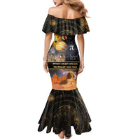 Ancient African Achievements Family Matching Mermaid Dress and Hawaiian Shirt Egyptian Pyramids Galaxy