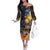 Ancient African Achievements Family Matching Off The Shoulder Long Sleeve Dress and Hawaiian Shirt Egyptian Pyramids Galaxy