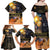 Ancient African Achievements Family Matching Off Shoulder Maxi Dress and Hawaiian Shirt Egyptian Pyramids Galaxy