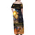 Ancient African Achievements Family Matching Off Shoulder Maxi Dress and Hawaiian Shirt Egyptian Pyramids Galaxy