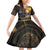 Ancient African Achievements Family Matching Off Shoulder Short Dress and Hawaiian Shirt Egyptian Pyramids Galaxy