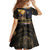 Ancient African Achievements Family Matching Off Shoulder Short Dress and Hawaiian Shirt Egyptian Pyramids Galaxy
