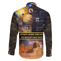 Ancient African Achievements Family Matching Off Shoulder Short Dress and Hawaiian Shirt Egyptian Pyramids Galaxy