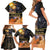 Ancient African Achievements Family Matching Short Sleeve Bodycon Dress and Hawaiian Shirt Egyptian Pyramids Galaxy