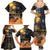Ancient African Achievements Family Matching Summer Maxi Dress and Hawaiian Shirt Egyptian Pyramids Galaxy