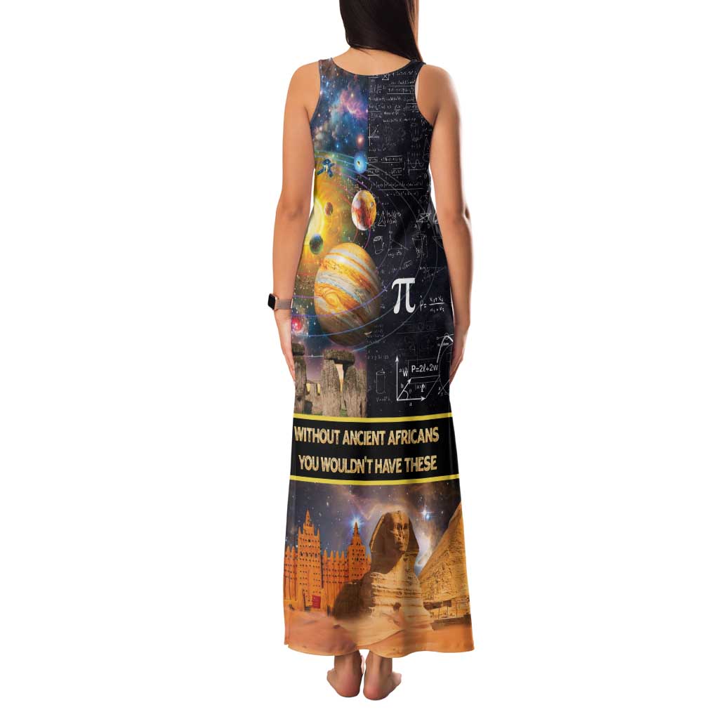 Ancient African Achievements Family Matching Tank Maxi Dress and Hawaiian Shirt Egyptian Pyramids Galaxy