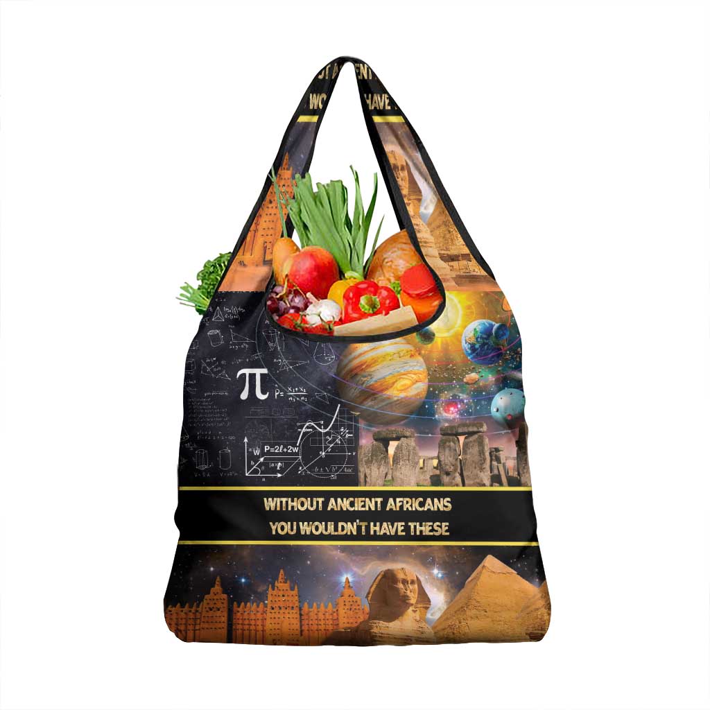 Ancient African Achievements Grocery Bag Egyptian Pyramids Galaxy