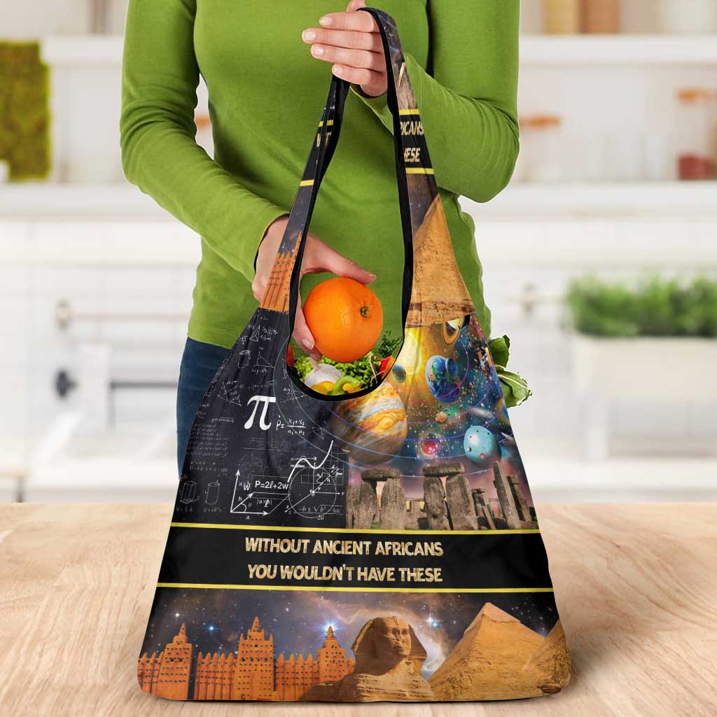 Ancient African Achievements Grocery Bag Egyptian Pyramids Galaxy