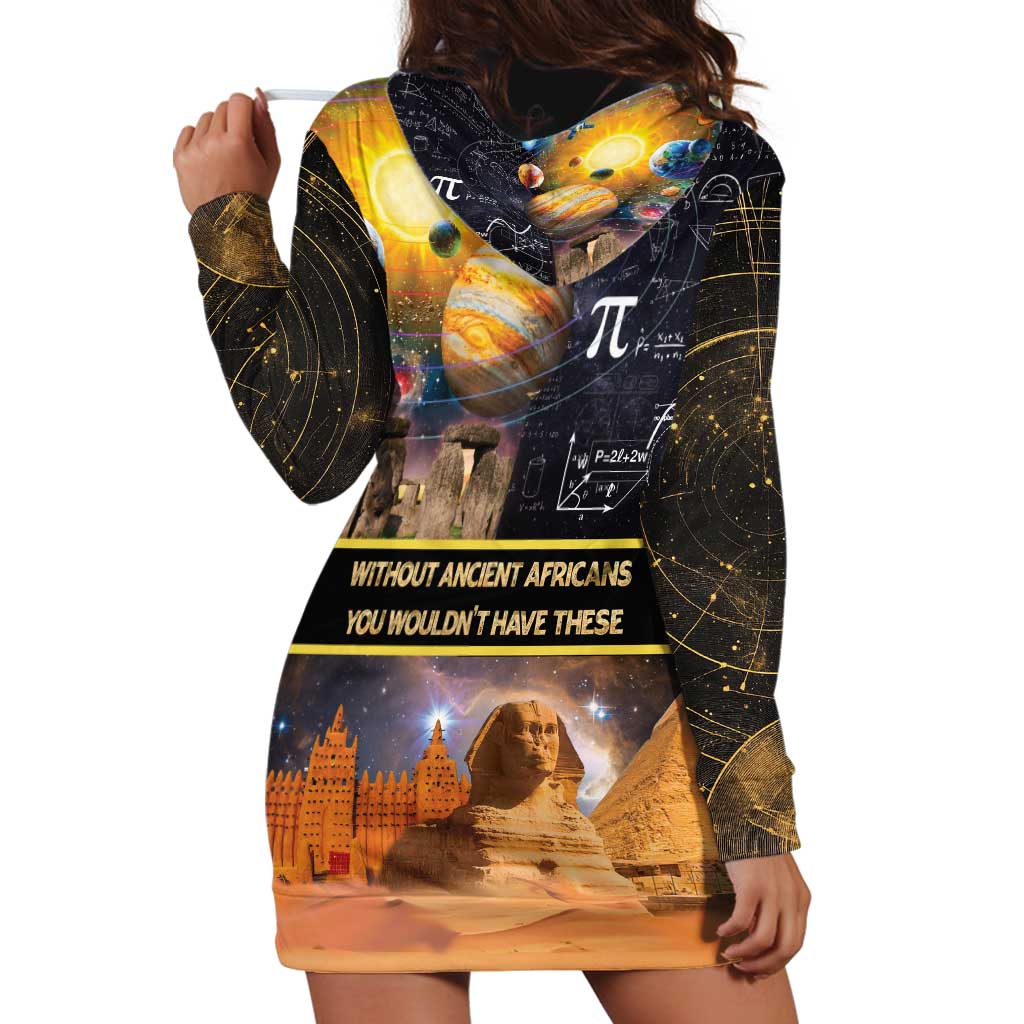 Ancient African Achievements Hoodie Dress Egyptian Pyramids Galaxy