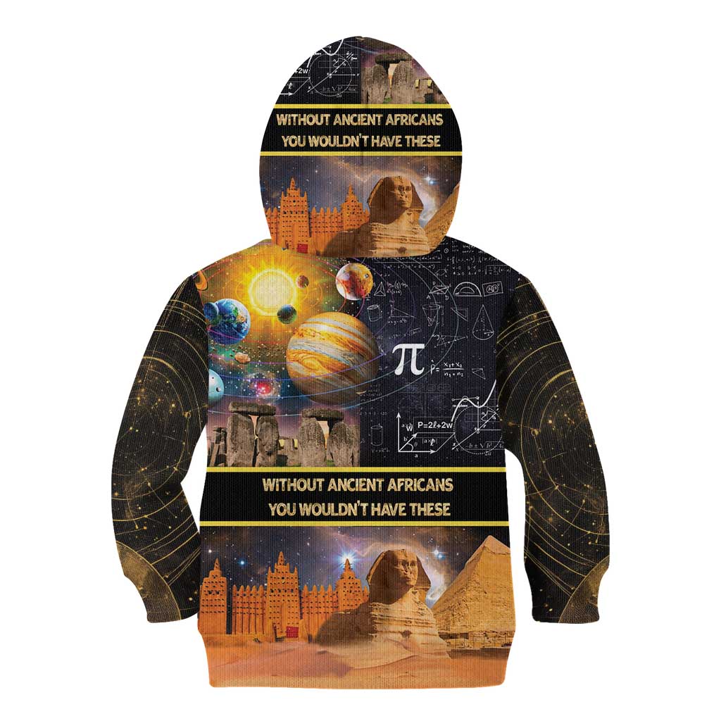 Ancient African Achievements Kid Hoodie Egyptian Pyramids Galaxy