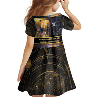 Ancient African Achievements Kid Short Sleeve Dress Egyptian Pyramids Galaxy